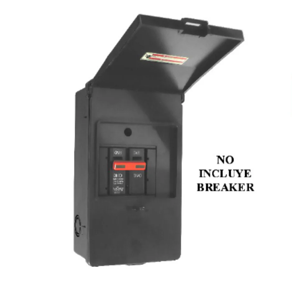 Caja breaker plastica negra 2 breaker 60a