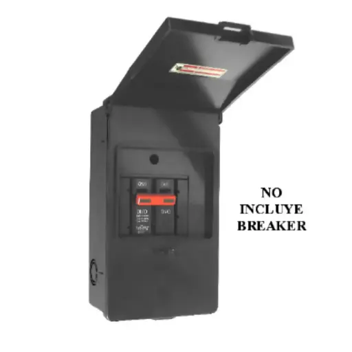 Caja breaker plastica negra 2 breaker 60a
